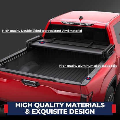 MOSTPLUS 5FT Tri Fold Soft Truck Bed Tonneau Cover Compatible for 2005 2006 2007 2008 2009 2010 2011 2012 2013 2014 2015 Toyota Tacoma On Top Fleetside Cargo Bed 60Inch