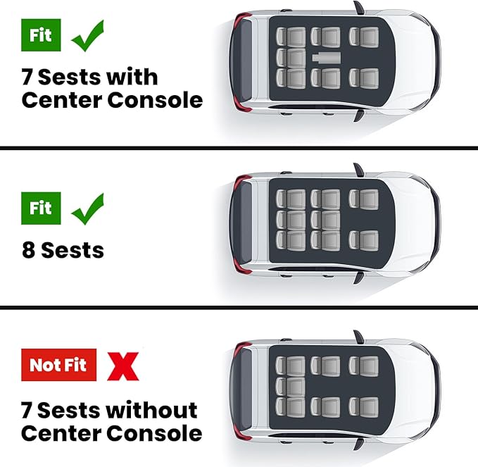 LASFIT Floor Mats & Cargo Mat for Toyota Sequoia 2023-2026 (Not fit 7-Seater w/o Center Console), TPE All Weather Protection Car Liners Custom Fit for Sequoia 1st & 2nd & 3rd Row & Trunk Mats, Black