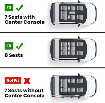 LASFIT Floor Mats & Cargo Mat for Toyota Sequoia 2023-2026 (Not fit 7-Seater w/o Center Console), TPE All Weather Protection Car Liners Custom Fit for Sequoia 1st & 2nd & 3rd Row & Trunk Mats, Black