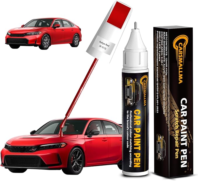 Car Touch Up Paint for Honda(R-513 Rallye Red), Color Accurate Car Scratch Repair Remover Pen,Auto Paint Quick and Easy to fix Vehicle Chips and Nicks Scuff