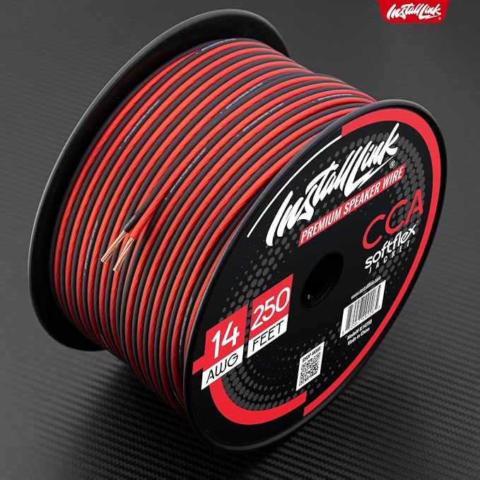 Install Link 14 Gauge Speaker Wire for Car, Home or RV Audio Cable, 250ft, CCA