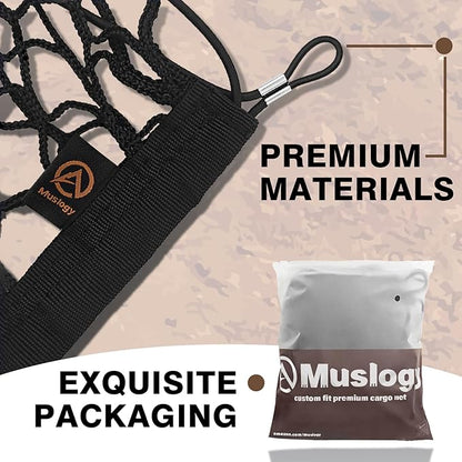 Muslogy Truck Bed Cargo Net Compatible with Nissan Frontier 2022-2025 2026 Accessories, Pickup Truck Bed Cargo Organizer Storage Net with Heavy Duty Carabiners