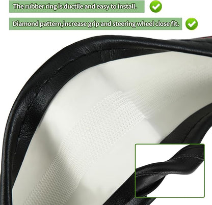 Golf Cart Steering Wheel Covers,13.5 to 14" Golf Cart Steering Wheel Cover Universal for Yamaha,EZGO TXT & RXV,Club Car DS & Precedent, Leather Comfortable, Non-Slip, Wear-Resistant (Black)