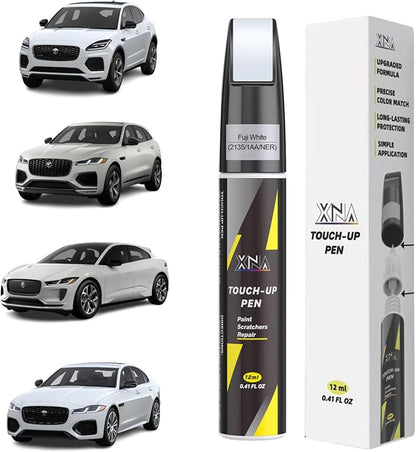 XNA Fuji White/Polaris White(2135/1AA/NER) for Jaguar Touch Up Paint, 2 in 1 Car Scratch Remover with Pen Tip and Brush, Exact Color-Matched for Car Paint Scratch Repair, Quick & Easy Fix Chips and Nicks