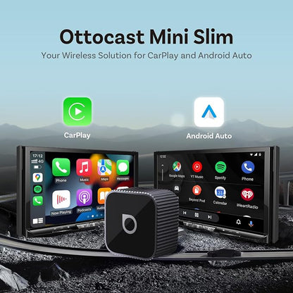 OTTOCAST 2026 Upgrade Mini Slim 3.0, 2-in-1 Wireless CarPlay & Android Auto Adapter, Plug & Play Dongle, Fast Auto-Reconnect, Dual-Band 5Ghz, for Cars with Wired CarPlay & Android auto (Black)