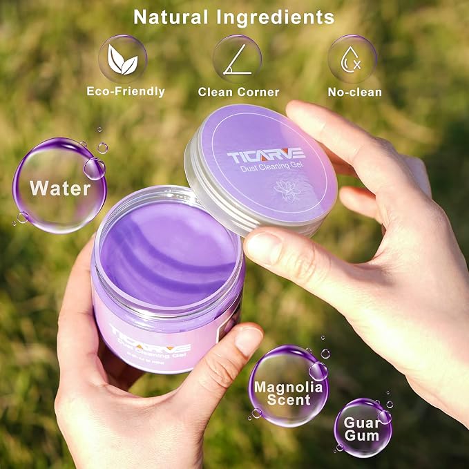 TICARVE 2Pack Cleaning Gel for Car Putty Car Vent Cleaner Cleaning Putty Gel Auto Tools Car Interior Cleaner Dust Mud for Cars and Keyboard Cleaner Slime Purple (320g/11.2oz)