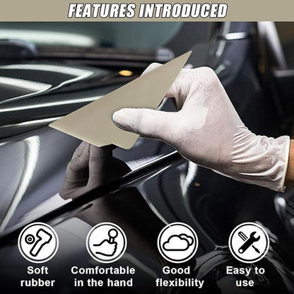 2PCS Triangle Contour Squeegee Car Window Tint Tools- Flexible Multi-Edge Corner Squeegee Vinyl Wrap Tool- Card Scraper Window Tint Squeegees for Car Wrap Film Installation Application (White)