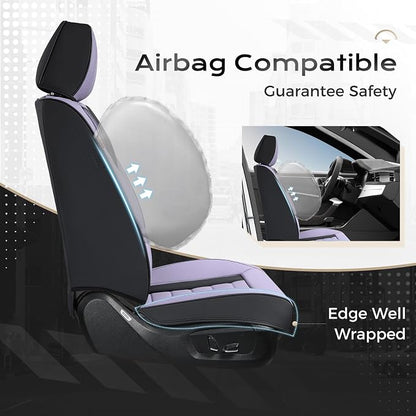 Coverado Car Seat Covers, Front Covers for Cars, Car Seat Cover Front Seats, Automotive Seat Cover, Waterproof, Leather Car Seat Cushion, Universal Interior Covers Seat Protectors for Most Cars