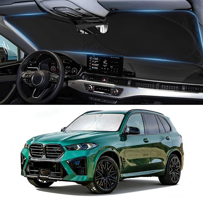Sunshade for X5 Windshield Sun Shade for BMW X5 2019-2025 2026 Accessories Foldable Front Window Shield Cover Sun Visor Protector Block UV Rays
