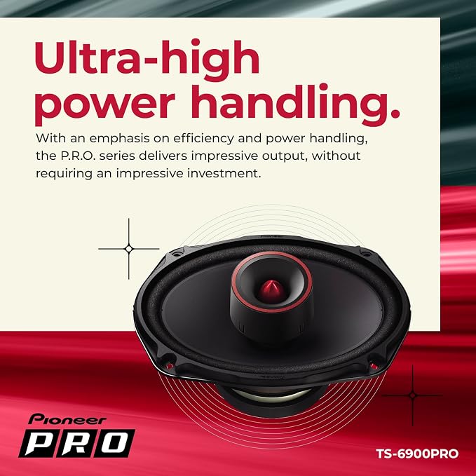 PIONEER P.R.O. Series TS-6900PRO 6” x 9” 2-Way Speakers (Pair) – 600W Max, Perfect for High-SPL Builds and Pro-Level Car Audio
