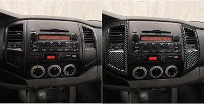 NVCNX Real Premium Carbon Fiber for Toyota 2nd Gen Tacoma Accessories 2005-2011 2006 2007 2008 2009 2010 Car Dash Center Air Vent Panel Cover Interior Trim Thick Overlay Sticker Decal 4PCs - Style B