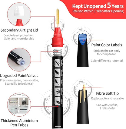 Carhoo C6E Zandvoort Blue Touch Up Paint Suitable For BMW, Genuine Custom Color Car Touch Up Paint, With Pen Tip & Fine Brush (16ml)