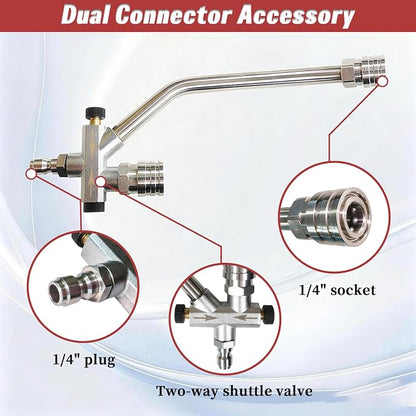 Foam Cannon Kit for Car Wash, Short Pressure Washer Gun with 1L Foam Cannon, Dual Connector Accessory – 1/4" Quick Connect, 5 Nozzle Tips, 3600 PSI, 2.5 GPM
