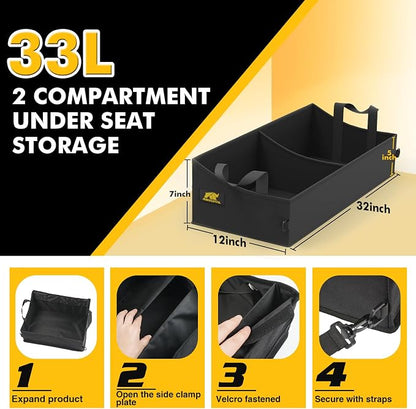 MIKKUPPA Truck Under Seat Storage - Replacement for 2015-2024 Ford F150 F250 F350, for 2 Compartments for Bench Seat Truck Tool Box Organizer Underseat Storage Bag