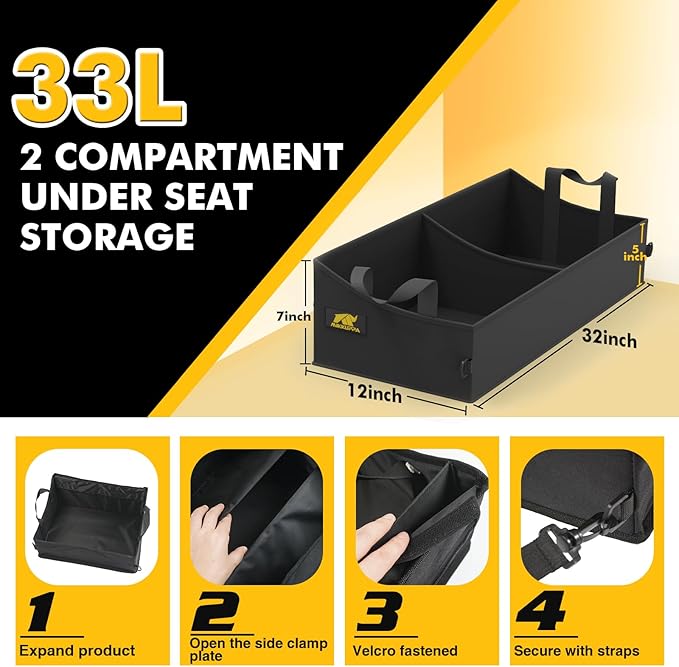 MIKKUPPA Truck Under Seat Storage - Replacement for 2015-2026 Ford F150 F250 F350, 3 Compartments Truck Tool Box Organizer Underseat Storage Bag