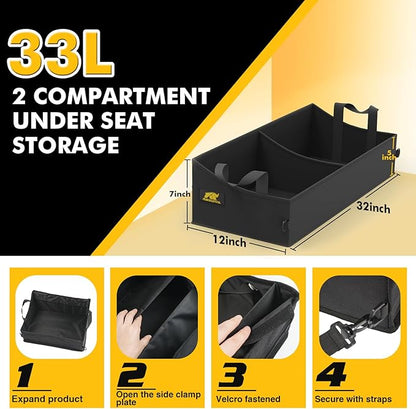 MIKKUPPA Truck Under Seat Storage - Replacement for 2015-2026 Ford F150 F250 F350, 3 Compartments Truck Tool Box Organizer Underseat Storage Bag