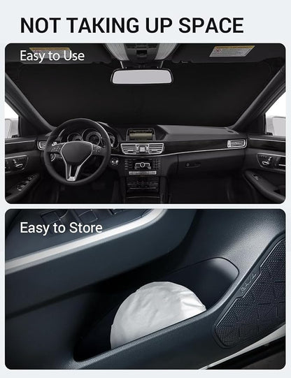 Proadsy 2026 Upgrade Windshield Sun Shade Custom Fit 2010-2016 E Class Foldable Front Sunshade Protector Sun Visor Blocks UV Rays Keep Car Cooler