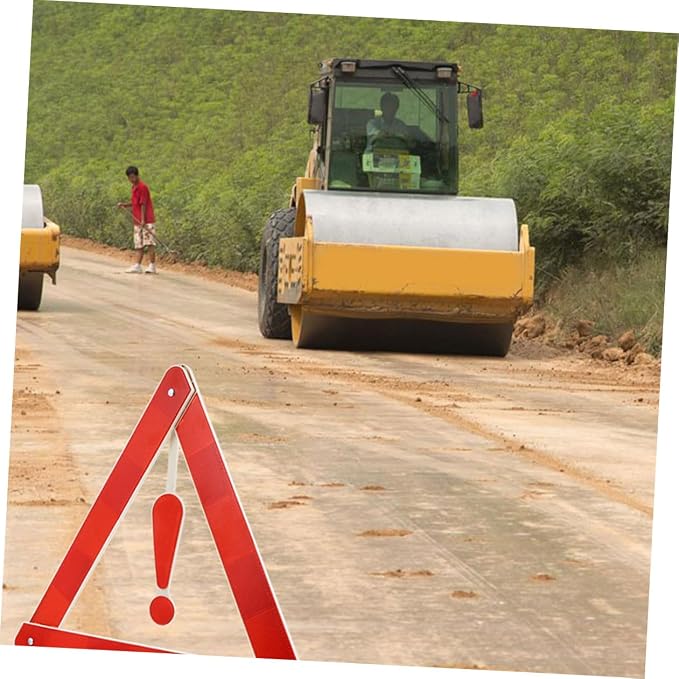 Unomor 4pcs Auto Safety Warning Signs Car Warning Triangle Kit Material Easy to Store Firm Structure for Vehicle Maintenance Construction
