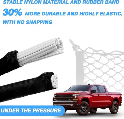 MICTUNING Upgraded 41 x 30 Inch Cargo Net Auto Trunk Rear Cargo Organizer Elastic Mesh Net Holder - Universal Fit for SUV Truck Mini Vans