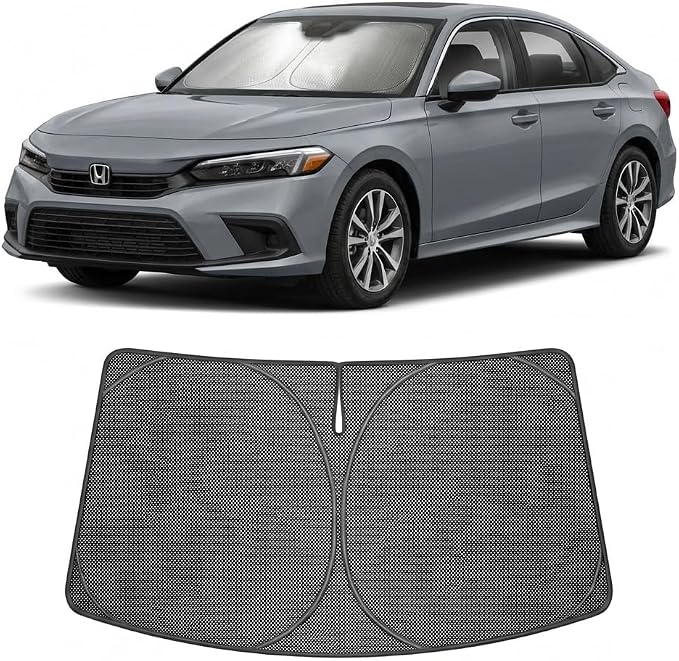 Proadsy Windshield Sun Shade Custom Fit Honda Civic 11th Gen 2022-2026 Ice Crystal Black Front Window Sunshade UV and Heat Blocker Foldable Visor Keeps Car Cooler for Summer Parking and Daily Use