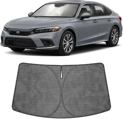 Proadsy Windshield Sun Shade Custom Fit Honda Civic 11th Gen 2022-2026 Ice Crystal Black Front Window Sunshade UV and Heat Blocker Foldable Visor Keeps Car Cooler for Summer Parking and Daily Use