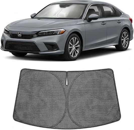 Proadsy Windshield Sun Shade Custom Fit Honda Civic 11th Gen 2022-2026 Ice Crystal Black Front Window Sunshade UV and Heat Blocker Foldable Visor Keeps Car Cooler for Summer Parking and Daily Use