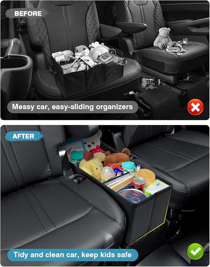 Mixsuper Liner Car Seat Organizer for Kia Sorento 2026 2025 2024-2021, Console Organizer Backseat Box for Kia Sorento, Dog Toy Box Storage Bin Kids Toys Baby Supplies Travel Accessories