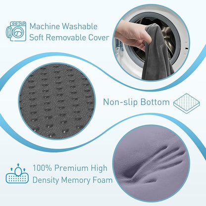 BlissTrends Extra Thick Seat Cushion for Office Chair & Car Seat,LightGrey | Tailbone & Sciatica Relief, Ergonomic Support, High-Density Memory Foam, Comfort for Extended Sitting