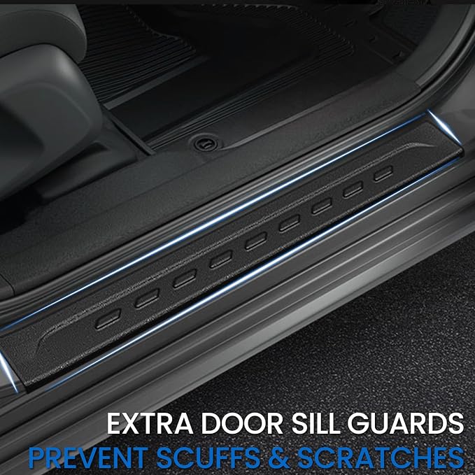 Floor Mats Set for 2023-2025 2026 2027 Honda HR-V, All Weather TPE Backrest Mat Trunk Mat Cargo Liner Door Sill Guards Accessories for HRV