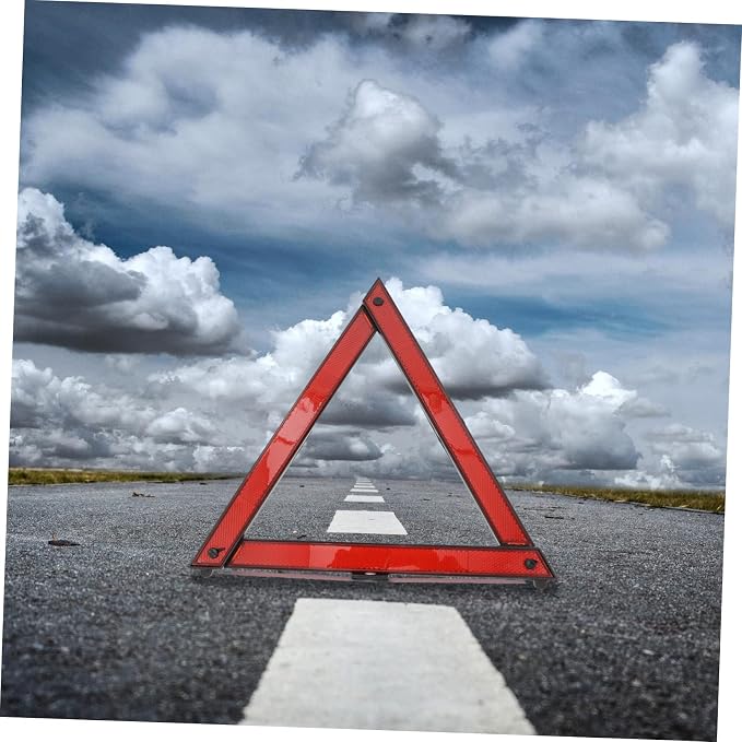2pcs Car Folding Triangle Safety Warning Sign Compact for Roadside Assistance for Emergency Situations and Vehicle Maintenance