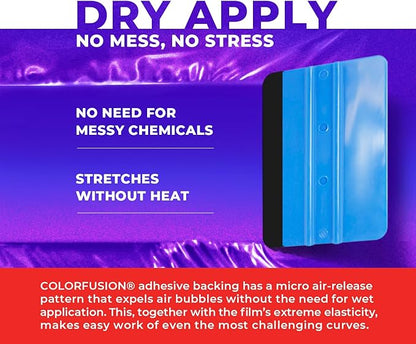 ColorFusion PPF by VViViD, Gloss Flip Purple Blast Dry Apply PPF Vinyl Car Wrap Roll 20ft x 5ft
