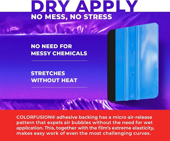 ColorFusion PPF by VViViD, Gloss Flip Purple Blast Dry Apply PPF Vinyl Car Wrap Roll 6ft x 5ft