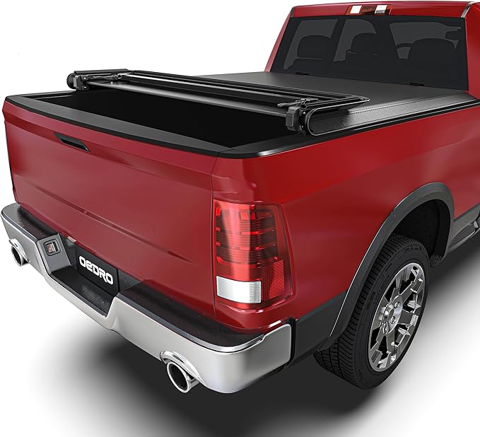 OEDRO Soft Quad Fold Truck Bed Tonneau Cover Compatible with Dodge Ram 1500 2002-2026 (Inclu. Classic & New), Fit fir Dodge Ram 2500 3500 2003-2026, Fleetside 6.4 Ft Bed w/o Ram Box