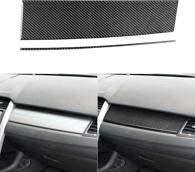 Premium Carbon Fiber Compatible with Ford Edge 2011-2014 2012 2013 SEL/Limited/SE/Sport Accessories Car Co-Pilot Storage Box Upper Trim Panel Cover Interior Trim Sticker Decal Black 2PCS