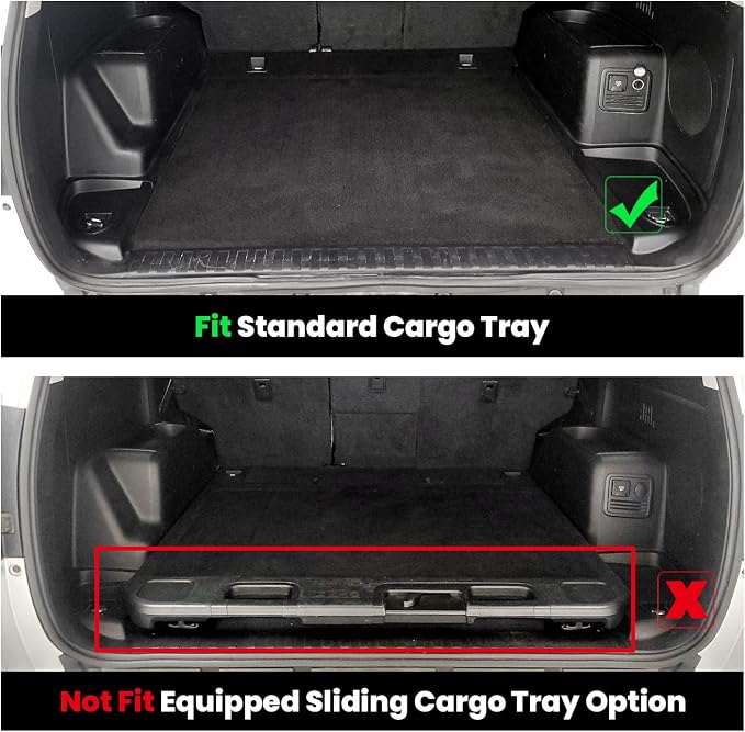 LASFIT Cargo Mat for Toyota 4Runner 2010-2024 (Only Fit 5-Seats) Back Seat Protector for 5th gen 4Runner Seater Accessories (Fit W/O Sliding Cargo Tray, Rear Backrest Mats+Rear Trunk Mat)