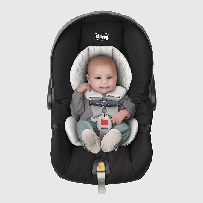 Chicco KeyFit 30 Infant Car Seat and Base, Rear-Facing Seat for Infants 4-30 lbs., Infant Head and Body Support, Compatible with Chicco Strollers, Baby Travel Gear | Calla/Grey