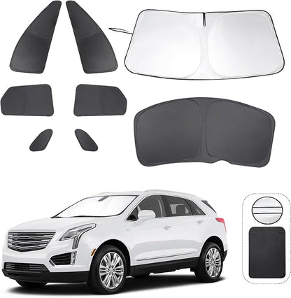 TINGLU Window Shades 8PCS for Cadillac XT5 2017-2026 Accessories Side Full Windows Cover Camping Rear Triangular Windshield Sun Shade Sun UV Rays Privacy Protection