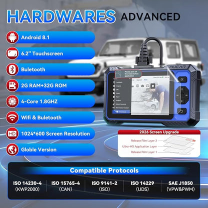 OBD2 Scanner, MUCAR 682 AI-Assisted Car Diagnostic Tool, Automotive Bidirectional Scan Tool, FULL Systems Car Diagnostic Scanner, Scanner for Car with 20+ Reset, CAN FD & FCA SGW, Lifetime Free Update