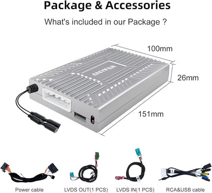 Decoder Adapter for Mercedes Benz A/B/C/E/GLA/GLS/GLS/CLA/CLS/GLA/GLK/ML with NTG System, Supports Wireless CarPlay Android Auto/Mirror Link/Camera/USB Drive (for Made Year 2010-2014)