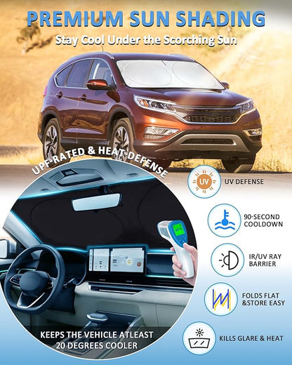 Sun Shade for CRV Windshield Sunshade fit for Honda CR-V SUV 2012-2016 Accessories Front Window Cover Shield Car Sun Visor Screen Protector Block UV Ray Heat