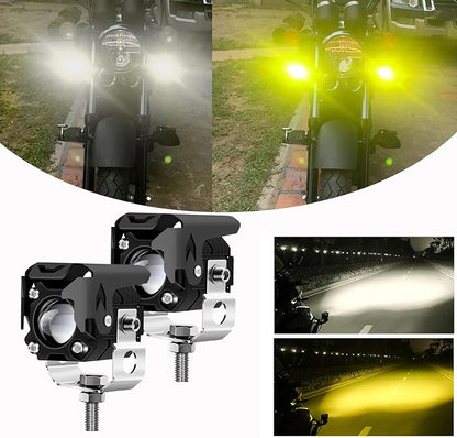 LED Pod Lights, LED off Road Lights 60W 6000lm Amber/Yellow White Dual Color Driving Fog Auxiliary Work Lights Pod for Motorcycle Truck SUV ATV E-Bike Tractor, 2 Packs