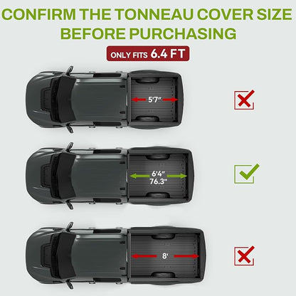 AUTOSAVER88 Low-Profile Hard Tri Fold Truck Bed Tonneau Cover Fit for Ram 1500 New Body Style 2019-2026 with 6.4ft Bed Without Rambox