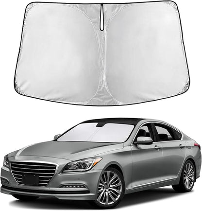 EcoNour Windshield Sunshade Compatible for Hyundai Genesis 2015 2016, Sun Visor for Front Windshield & Window Sun Shade Cover, UV Heat Blocker & Protector, Car Accessories