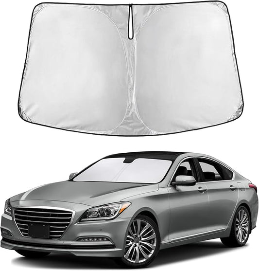 EcoNour Windshield Sunshade Compatible for Hyundai Genesis 2015 2016, Sun Visor for Front Windshield & Window Sun Shade Cover, UV Heat Blocker & Protector, Car Accessories