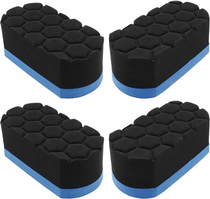 Hitefu 4pcs Tire Shine Dressing Applicator Pad, Washable Tire Shine Sponge Car Detailing Foam Sponge, Tire Polish Applicator for Tire Shine, Tire Gel, Tire Wet, Tire Balm