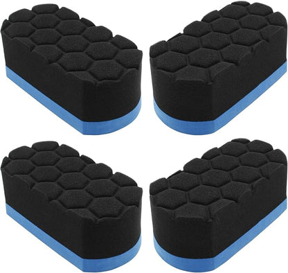 Hitefu 4pcs Tire Shine Dressing Applicator Pad, Washable Tire Shine Sponge Car Detailing Foam Sponge, Tire Polish Applicator for Tire Shine, Tire Gel, Tire Wet, Tire Balm
