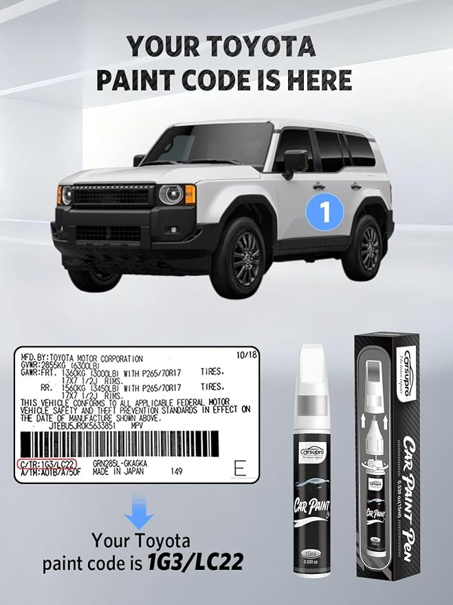 Black(202) for Toyota Touch Up Paint Pen, 2 in 1 Car Scratch Remover with Pen Tip and Brush, Precise Color Match for Car Paint Scratch Repair, Quickly and Easily Fix Chips and Nicks