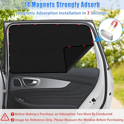ZATOOTO Car Window Covers for Rear Privacy Car Shade for Baby Back Window Sunshade of Soft Suede UV Protection & Light Blocking Baby Sun Shades for Camping Eating and Rest, 16.69×31.5in