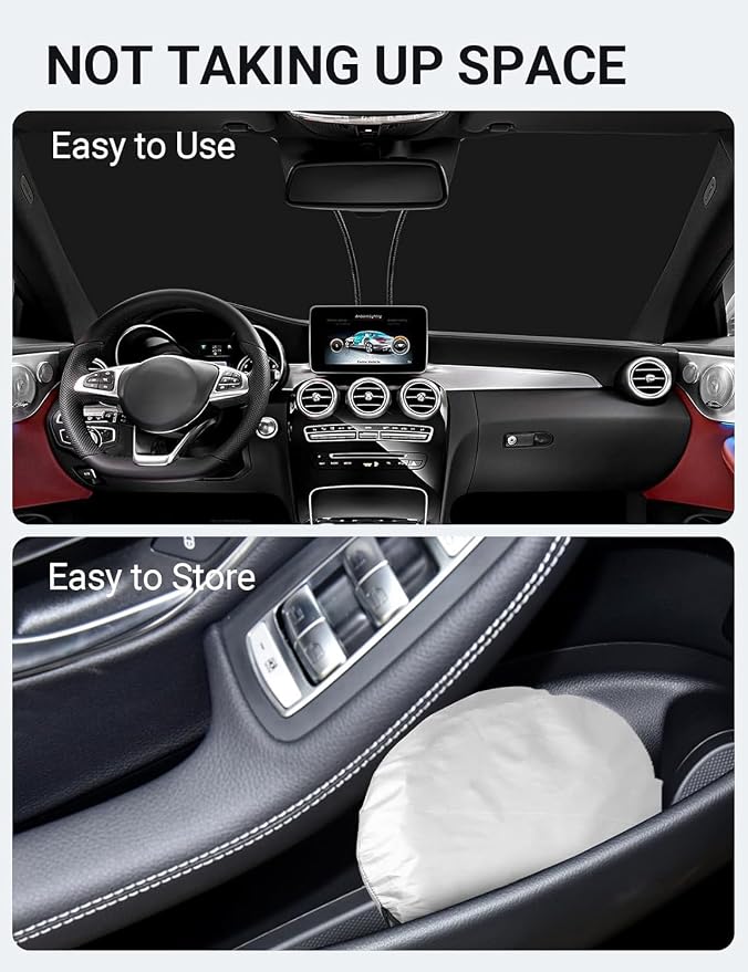 Proadsy 2026 Upgrade Front Windshield Sun Shade Foldable Sunshade Protector Custom Fit 2016-2022 GLC Class SUV & SUV Coupe GLC300 GLC350e 4Matic AMG GLC 63 Sport Accessories
