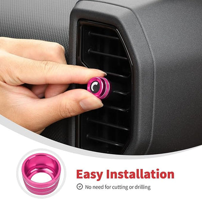 Linskip Aluminum Vent Knob Covers Compatible with Ford Bronco Sport 2021-2024, Dash Air Vent Knob Trim Kit for Bronco Sport Interior Accessories(Pink)